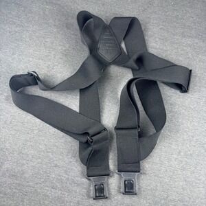 Perry Suspenders  Trucker Side Clip Suspenders  Black Adjustable Work Suspenders